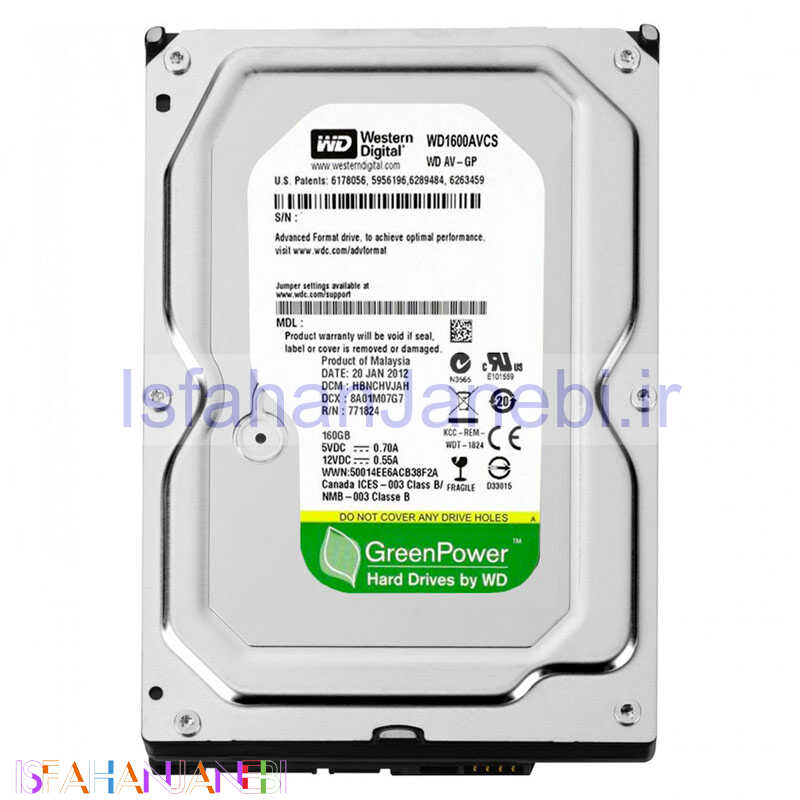 اصفهان جانبی-هارد اینترنال وسترن دیجیتال Western Digital Green 160GB