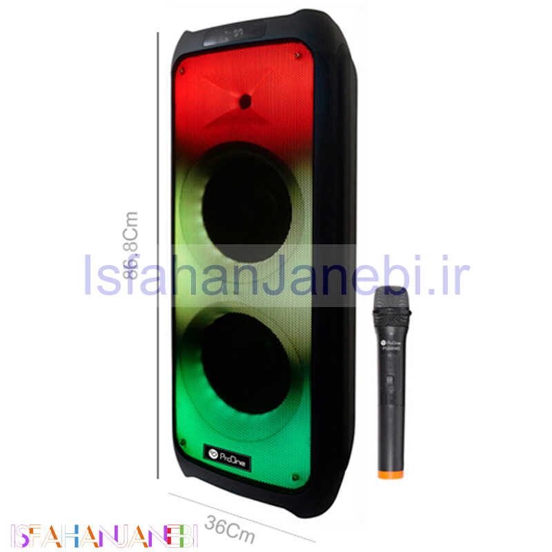 اصفهان جانبی-اسپیکر چمدانی بلوتوثی رم و فلش خور ProOne PSB4940 + میکروفون و ریموت کنترل