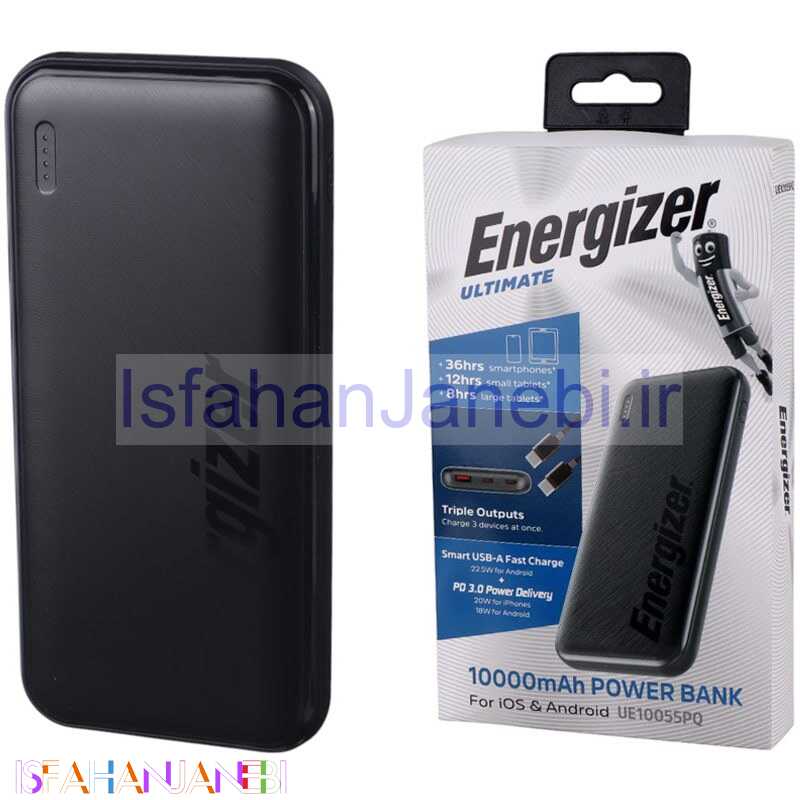 اصفهان جانبی-پاور بانک فست شارژ انرجایزر Ultimate UE10055PQ PD3.0 22.5W ظرفیت 10000 میلی آمپر ساعت