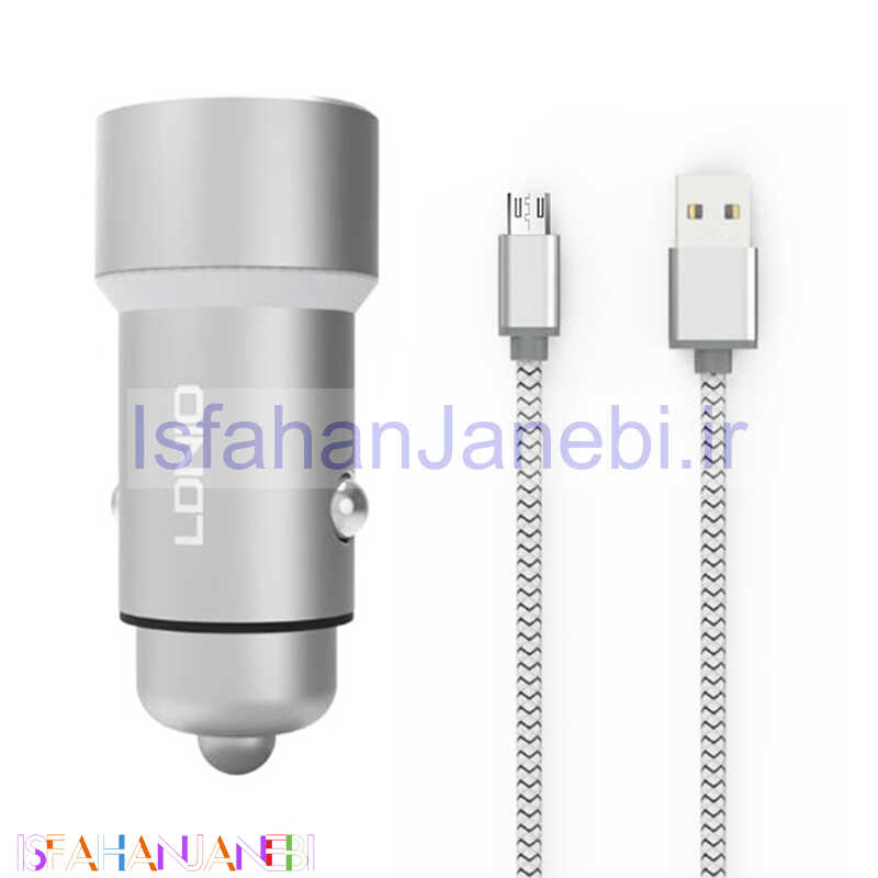 اصفهان جانبی-شارژر فندکی LDNIO C302 3.6A + کابل MicroUSB
