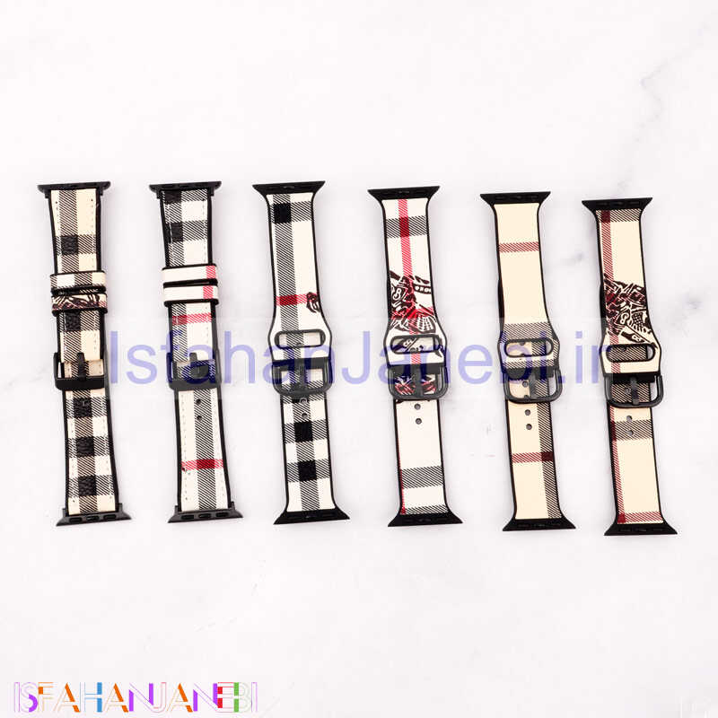 اصفهان جانبی-بند چرمی Watch Band اپل واچ 38/40mm طرح Burberry