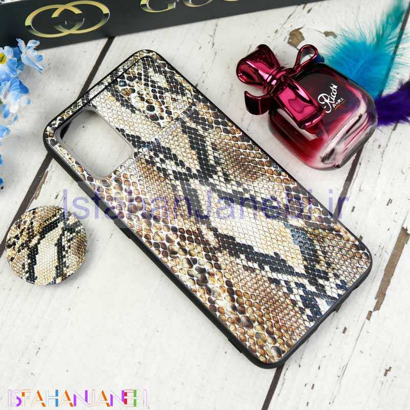 اصفهان جانبی-قاب طرحدار محافظ لنزدار کشویی + پاپ سوکت طرح پوست ماری Samsung Galaxy A03s / A02s سری C