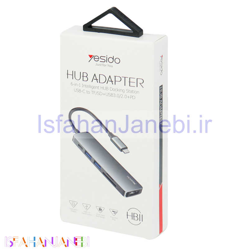 اصفهان جانبی-هاب 6 پورت Type-C یسیدو HB11