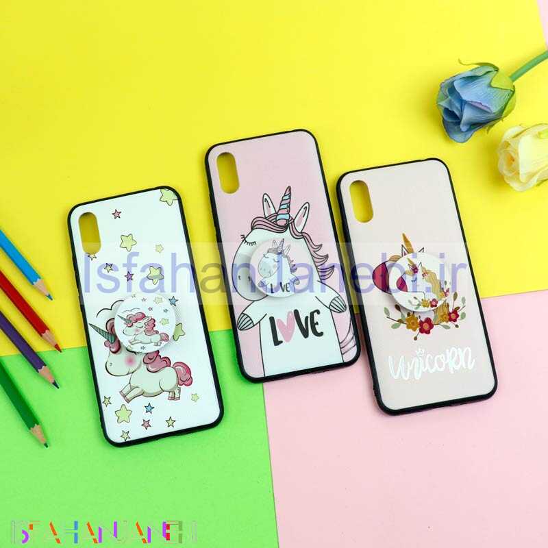 اصفهان جانبی-قاب فانتزی برجسته + پاپ سوکت طرح یونیکورن شیائومی Redmi 9A سری D
