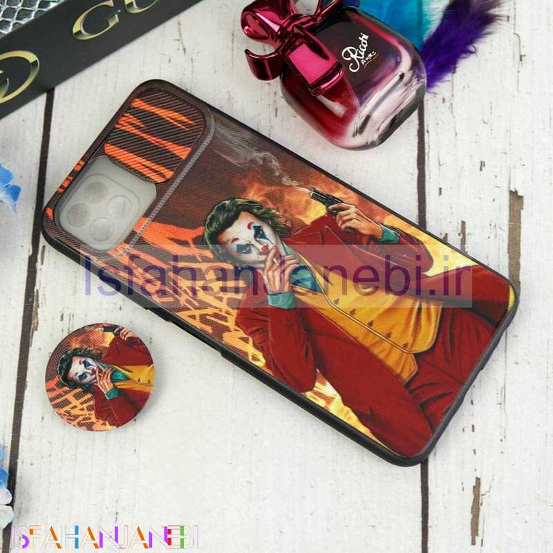 اصفهان جانبی-قاب طرحدار محافظ لنزدار کشویی + پاپ سوکت طرح Joker سامسونگ A22 5G سری C