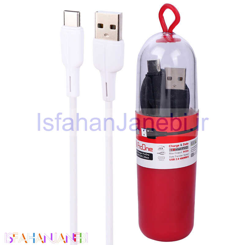 اصفهان جانبی-کابل تایپ سی فست شارژ ProOne PCC385 2A 1m