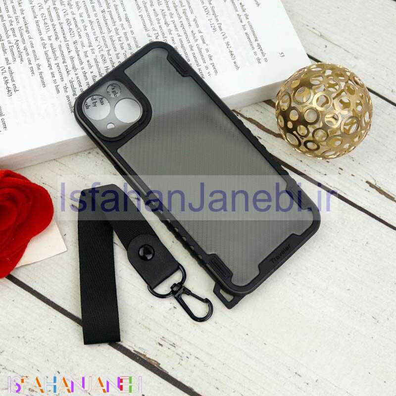 اصفهان جانبی-قاب PC Carbon محافظ لنز دار + بند آویز iPhone 13