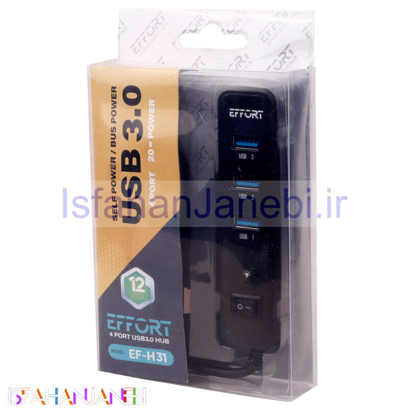اصفهان جانبی-هاب 4 پورت USB3.0 ایفورت EF-H31