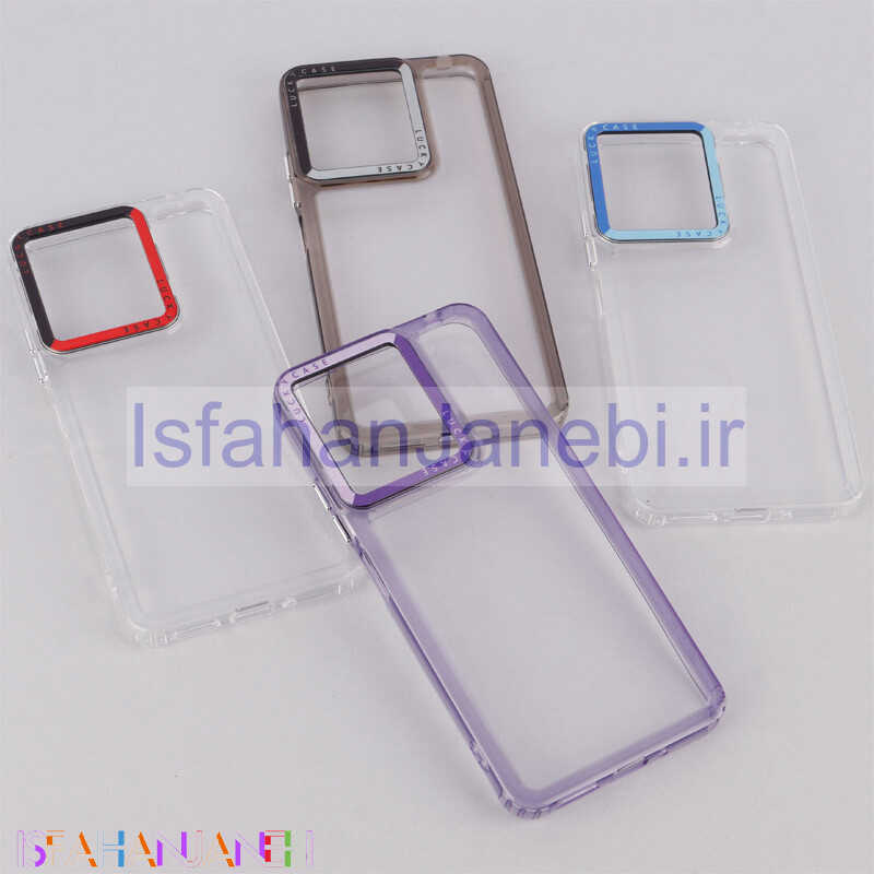 اصفهان جانبی-قاب PC پشت شفاف Lucky Case دور رنگی Xiaomi Redmi 13C / Poco C65