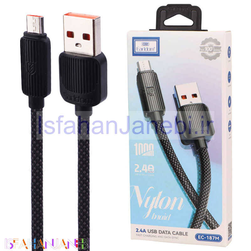 اصفهان جانبی-کابل میکرو یو اس بی فست شارژ Earldom EC-187M 2.4A 1m