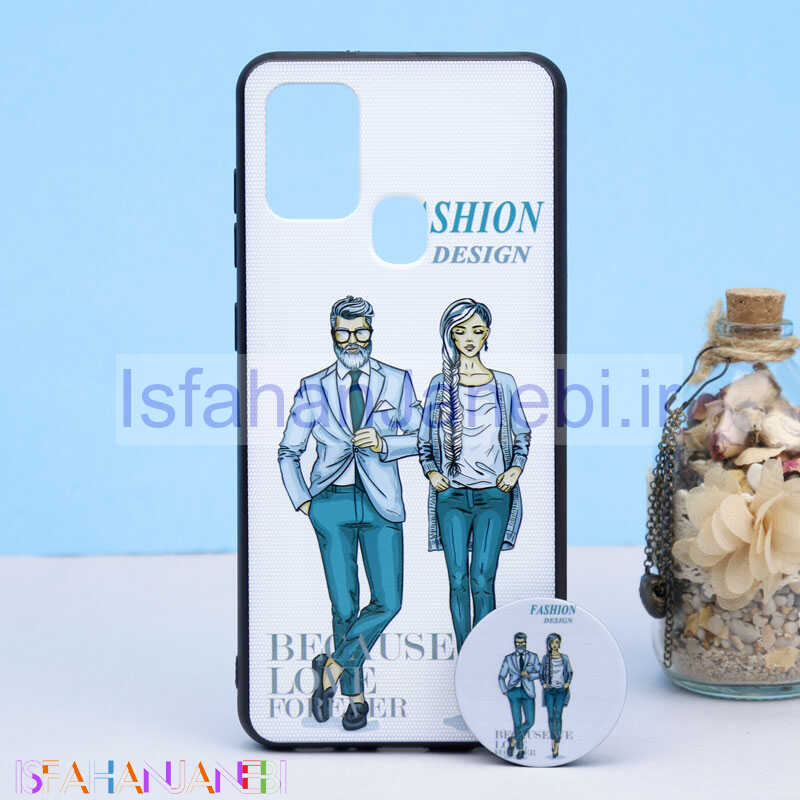 اصفهان جانبی-قاب طرحدار + پاپ سوکت Samsung A21s کد6 سری B