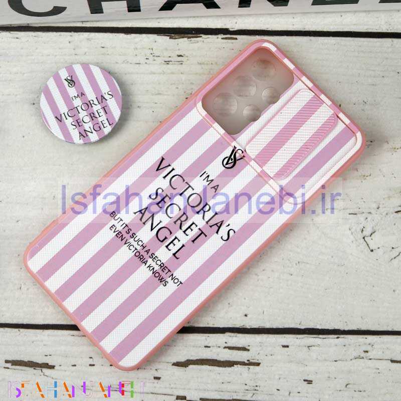 اصفهان جانبی-قاب طرحدار محافظ لنزدار کشویی + پاپ سوکت طرح ویکتوریا سامسونگ A32 4G سری B