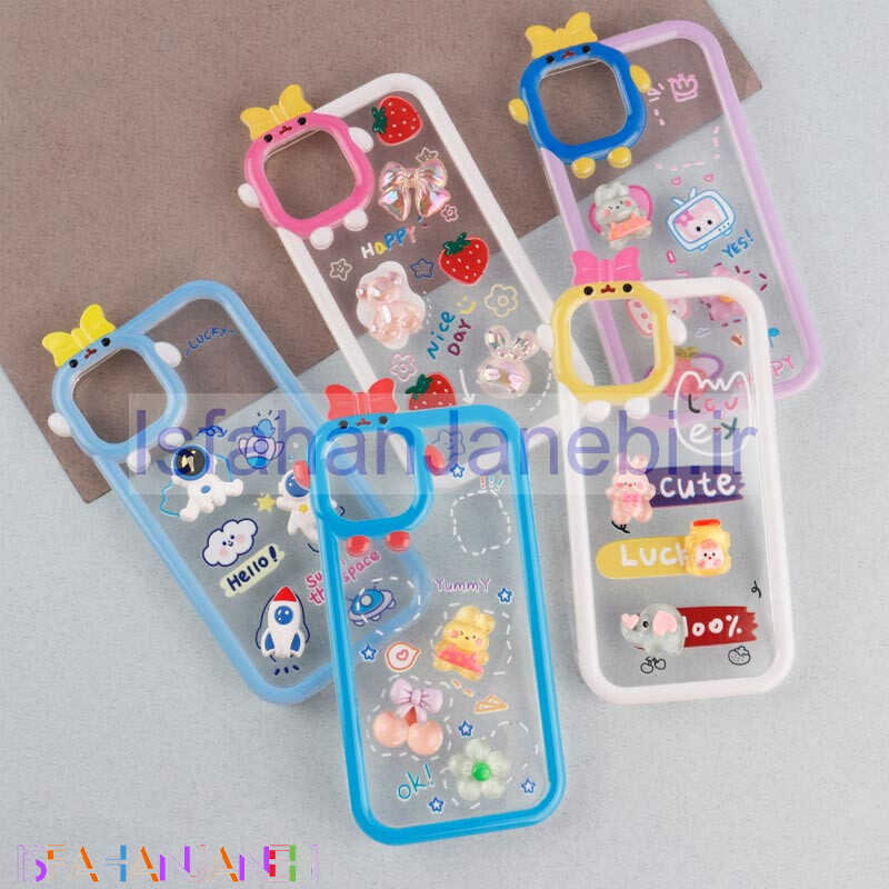 اصفهان جانبی-قاب شفاف فانتزی عروسک برجسته iPhone X / XS