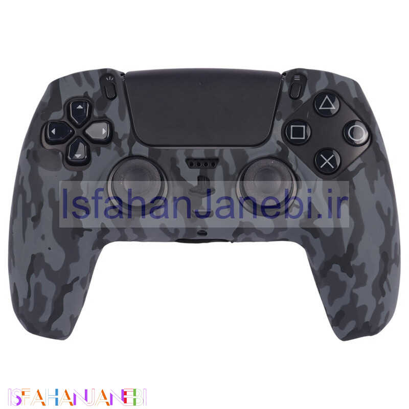 اصفهان جانبی-روکش دسته بازی PS5 طرح چریکی مشکی طوسی کد 5