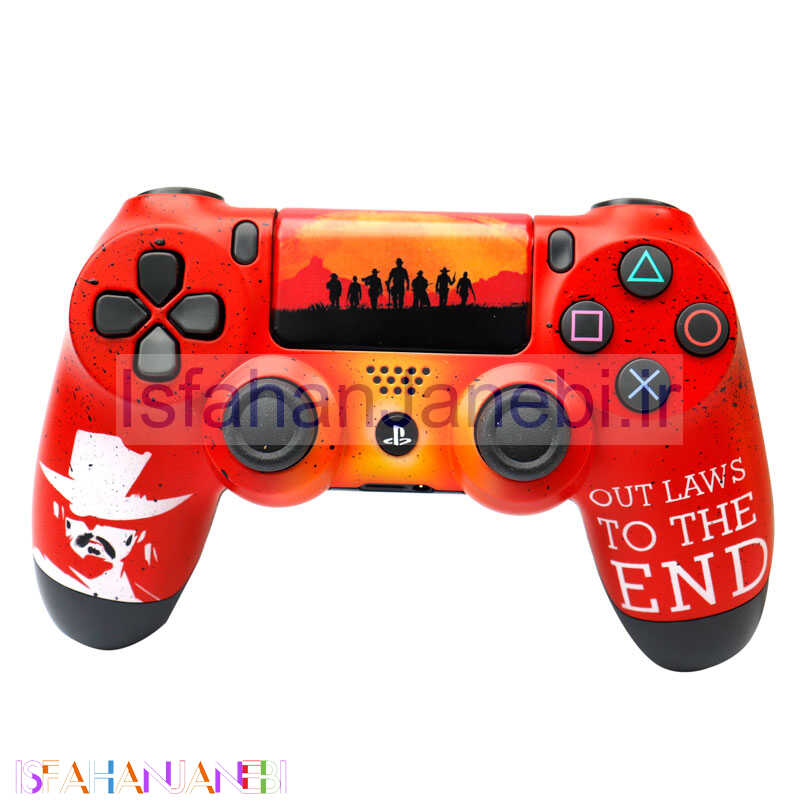اصفهان جانبی-دسته بازی بی سیم SONY PlayStation 4 DualShock 4 High Copy طرح Red Dead 2 قرمز کد 2