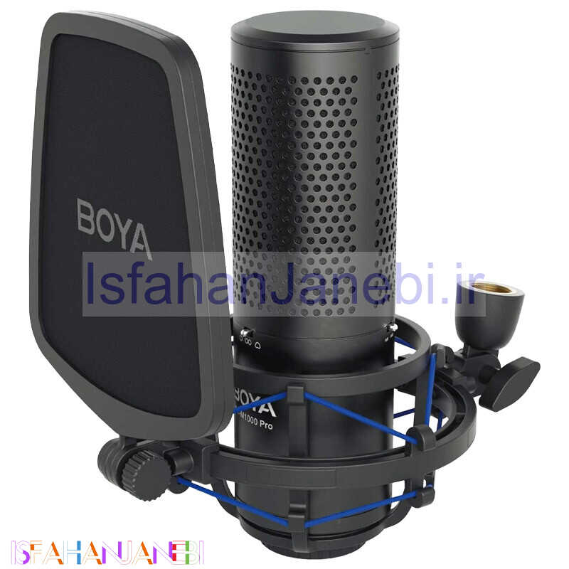 اصفهان جانبی-میکروفون کندانسور Boya BY-M1000 PRO + پاپ فیلتر