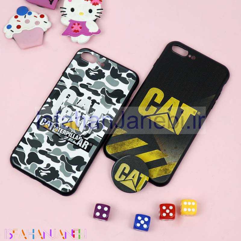 اصفهان جانبی-قاب فانتزی برجسته + پاپ سوکت طرح CAT آیفون iPhone 7 Plus / 8 Plus سری D