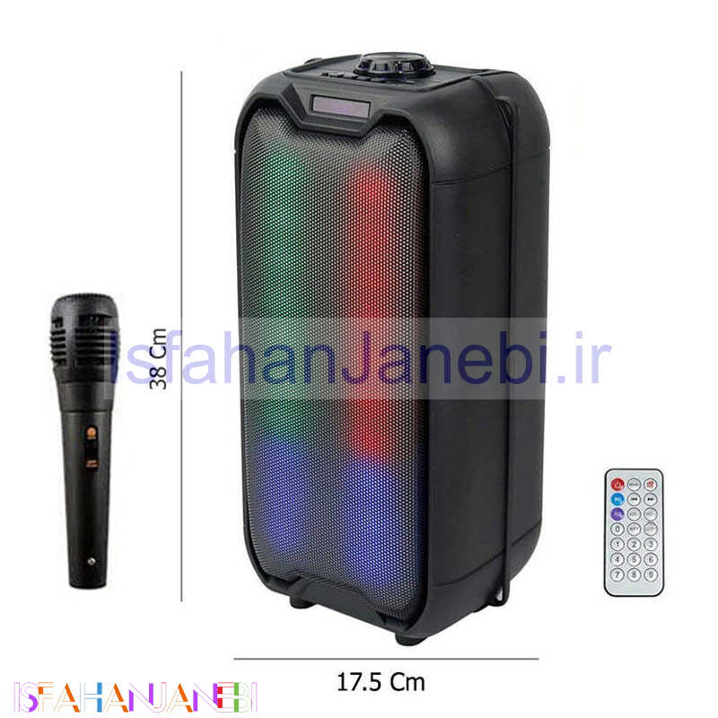 اصفهان جانبی-اسپیکر چمدانی بلوتوثی رم و فلش خور ZQS4235 + میکروفون و ریموت کنترل