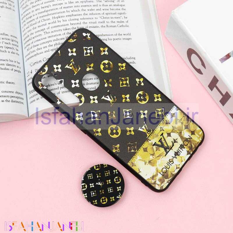 اصفهان جانبی-قاب فانتزی برجسته + پاپ سوکت طرح LV شیائومی Xiaomi Redmi Note 8 سری F