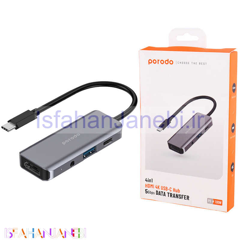 اصفهان جانبی-هاب 4 پورت Type-C پرودو PD-41CHB