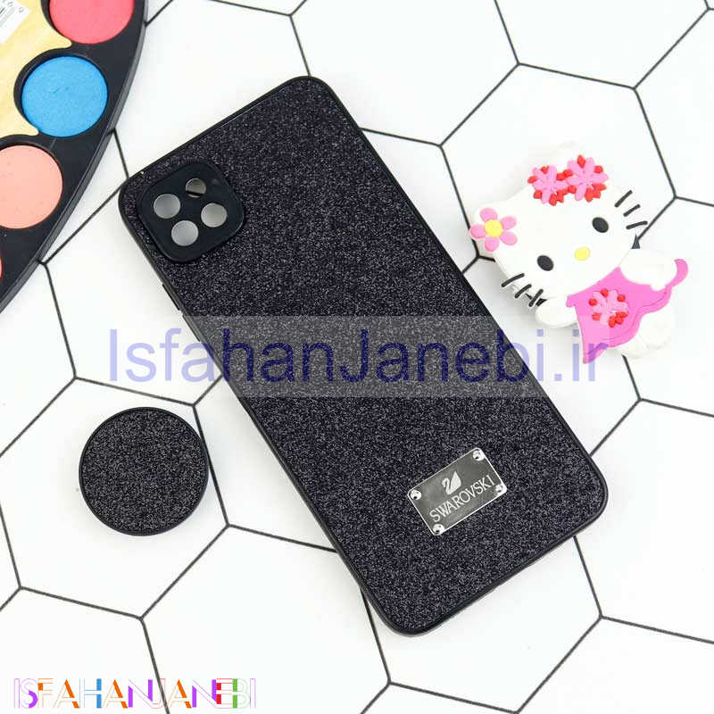 اصفهان جانبی-قاب شاینی Swarovski محافظ لنزدار + پاپ سوکت Samsung Galaxy A22 5G