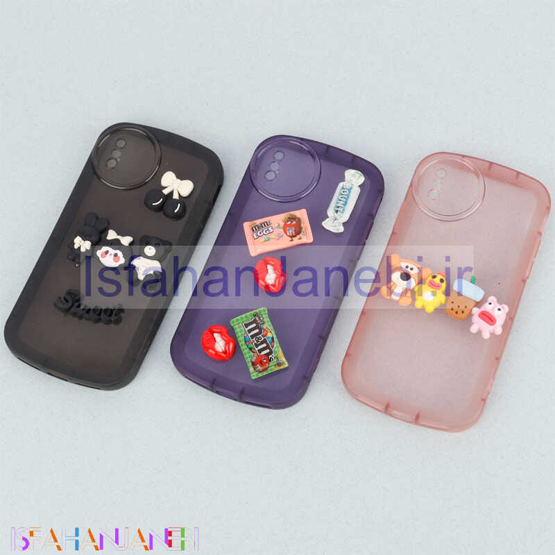 اصفهان جانبی-قاب متال ژله ای عروسک برجسته محافظ لنزدار iPhone X / XS