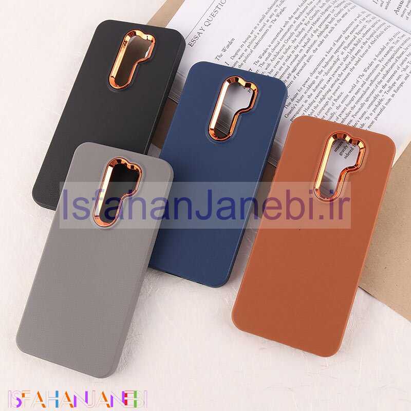 اصفهان جانبی-قاب چرمی ژله ای شیائومی Redmi 9 / 9 Prime دور محافظ متال
