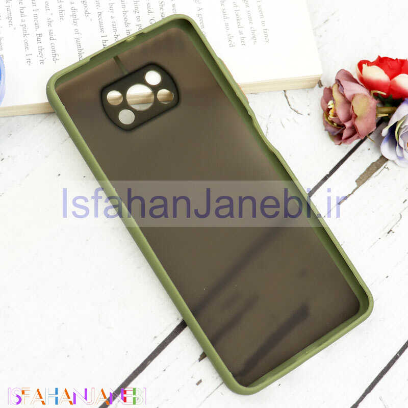 اصفهان جانبی-قاب PC مات محافظ لنز دار Xiaomi Poco X3 سبز