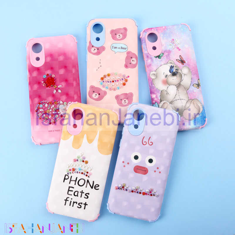 اصفهان جانبی-قاب فانتزی نگین دار کپسولی محافظ لنزدار Samsung Galaxy A03 Core