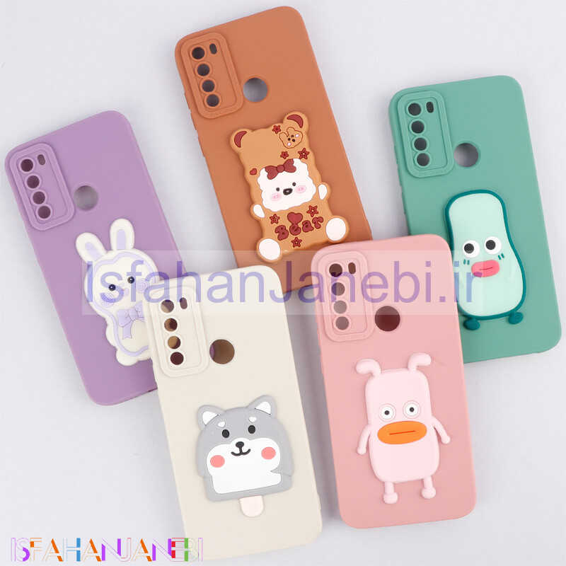 اصفهان جانبی-قاب سیلیکونی عروسکی برجسته محافظ لنزدار Xiaomi Redmi Note 8