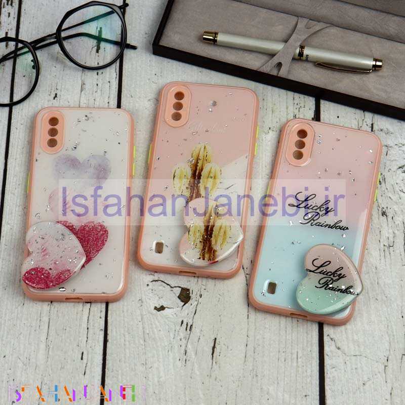 اصفهان جانبی-قاب محافظ لنزدار پاپ سوکت دار IMD صورتی Samsung A01