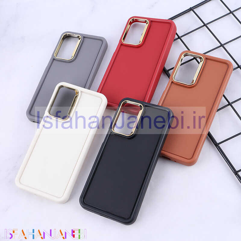 اصفهان جانبی-قاب سولید چرمی سامسونگ Galaxy A16 4G / A16 5G دور محافظ متال