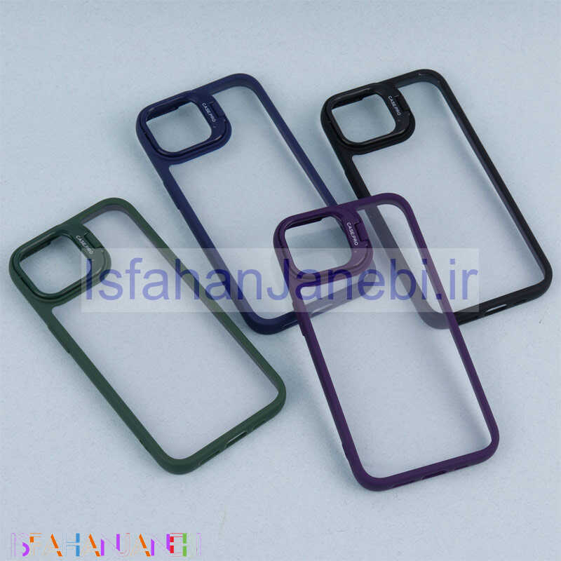 اصفهان جانبی-قاب PC شفاف Case Pro استند شو + محافظ لنز رینگی iPhone 13