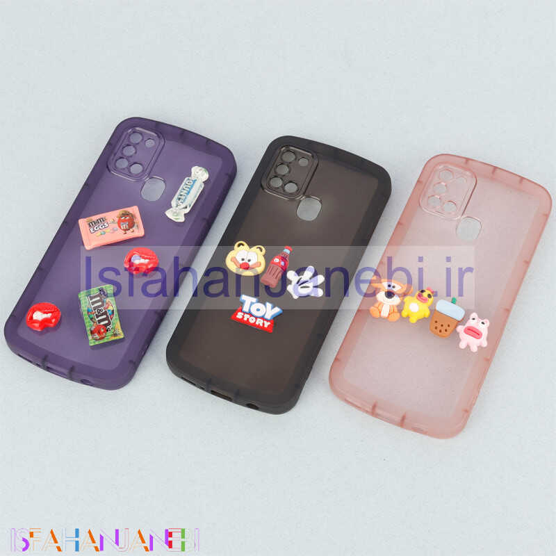 اصفهان جانبی-قاب متال ژله ای عروسک برجسته محافظ لنزدار Samsung Galaxy A21s