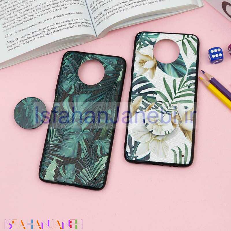 اصفهان جانبی-قاب فانتزی برجسته + پاپ سوکت طرح گل Xiaomi Redmi Note 9T سری F