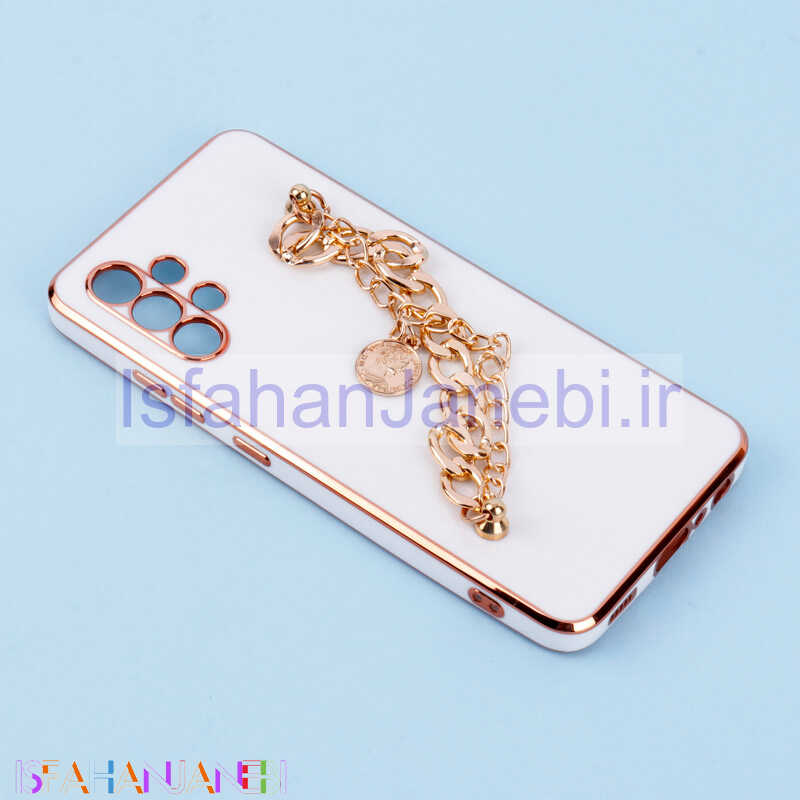 اصفهان جانبی-قاب My Case محافظ لنزدار + آویز دستی کارتیر Samsung Galaxy A32 4G سفید
