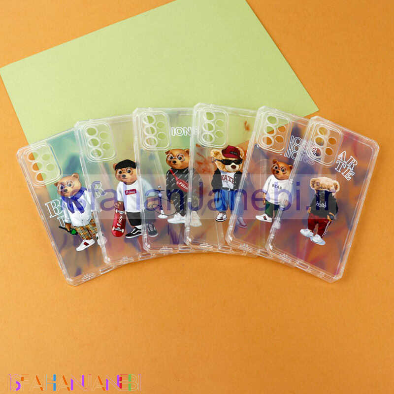 اصفهان جانبی-قاب ژله ای شفاف طرح خرس محافظ لنزدار Samsung Galaxy A53 5G