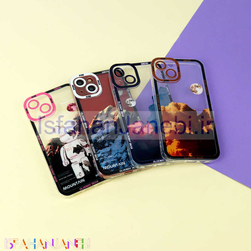 اصفهان جانبی-قاب ژله ای شفاف طرح کوهستان محافظ لنزدار iPhone 13