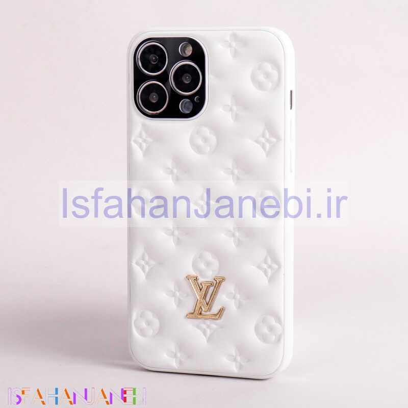 اصفهان جانبی-قاب پافر چرمی LV محافظ لنزدار iPhone 13 Pro Max