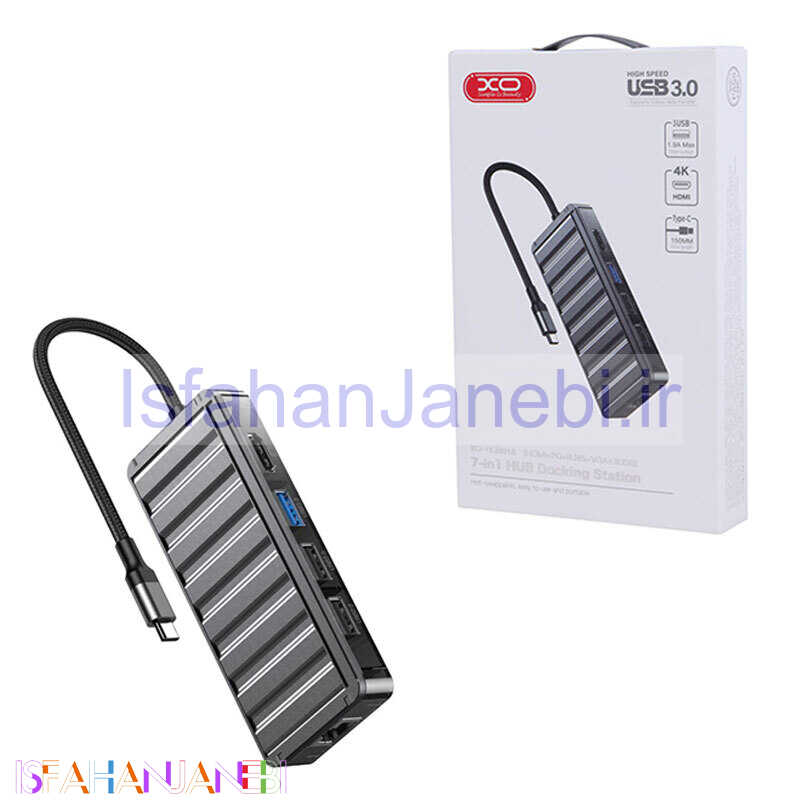 اصفهان جانبی-هاب 7 پورت Type-C ایکس او XO-HUB016