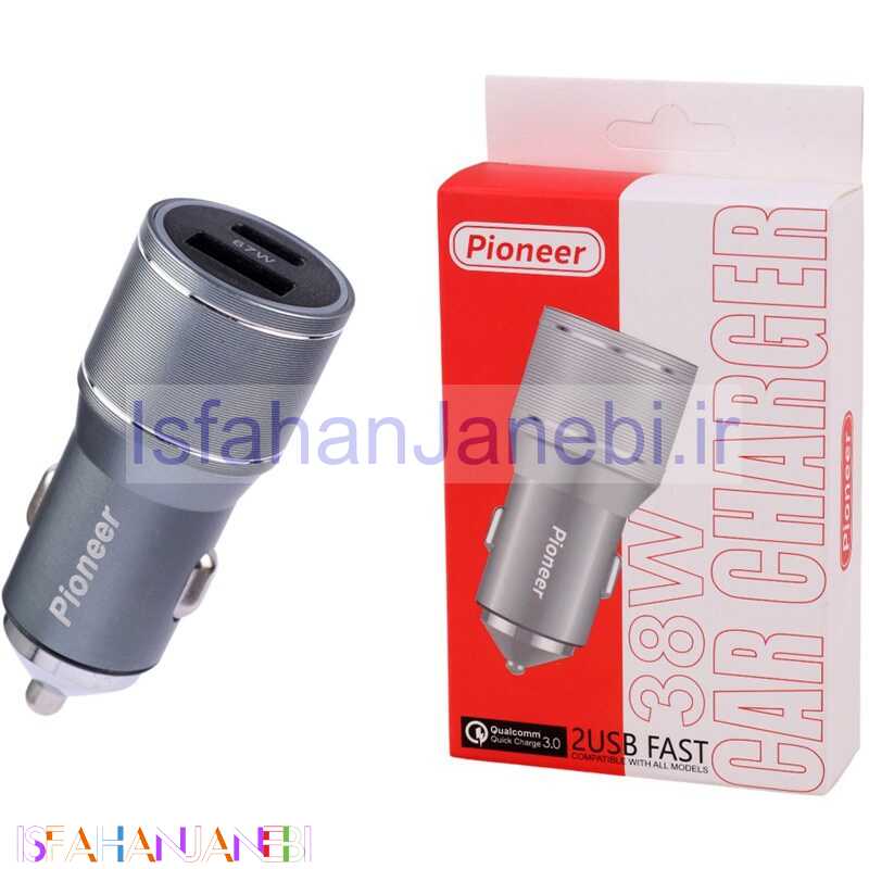 اصفهان جانبی-شارژر فندکی فست شارژ Pioneer YSC-88 QC3.0 PD 3A 18W