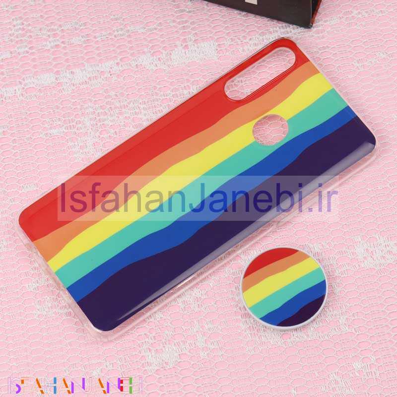 اصفهان جانبی-قاب سوپر IMD دور شفاف پاپ سوکت دار Samsung A20s رنگین کمانی