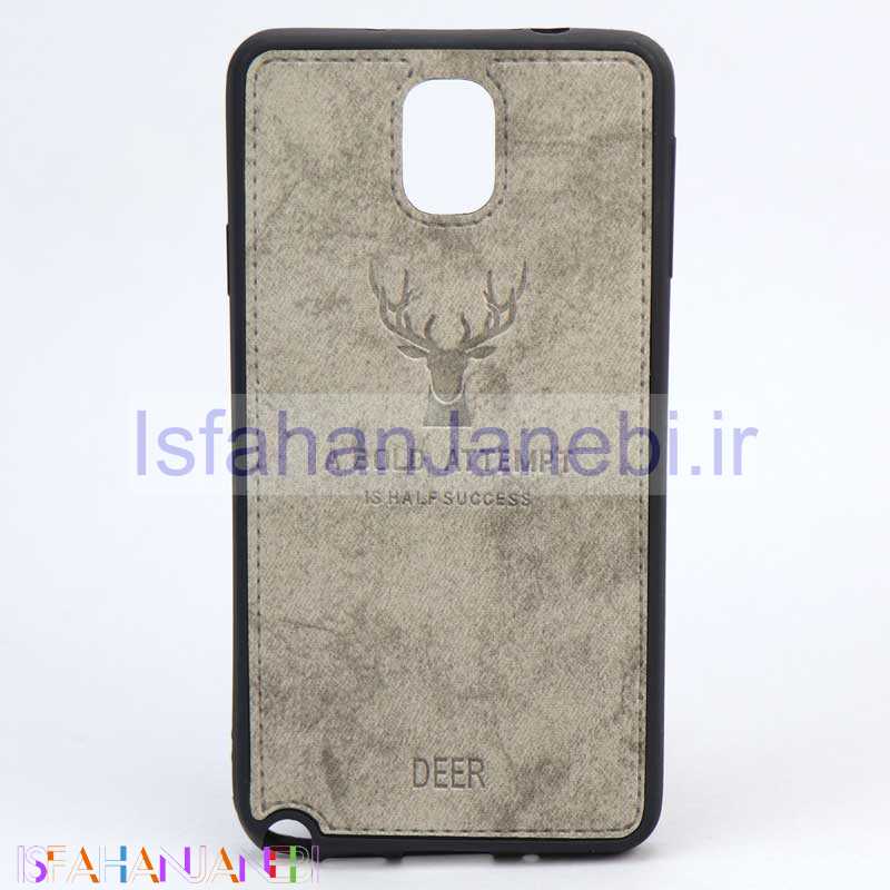 اصفهان جانبی-قاب چرمی طرح گوزن Samsung Note 3 طوسی