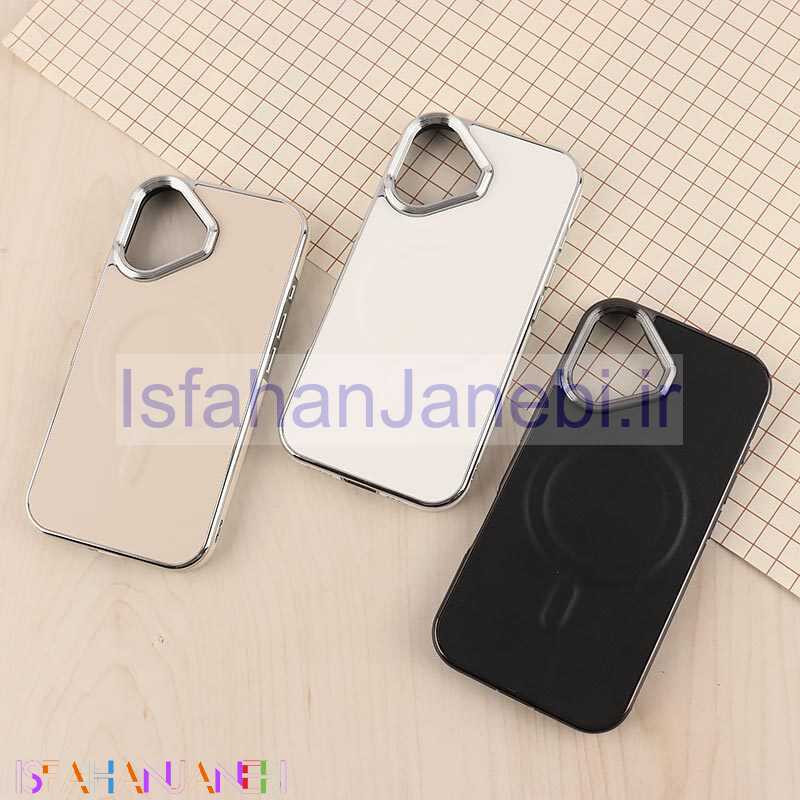 اصفهان جانبی-قاب چرمی مگ سیف آیفون iPhone 16 دور لنز براق