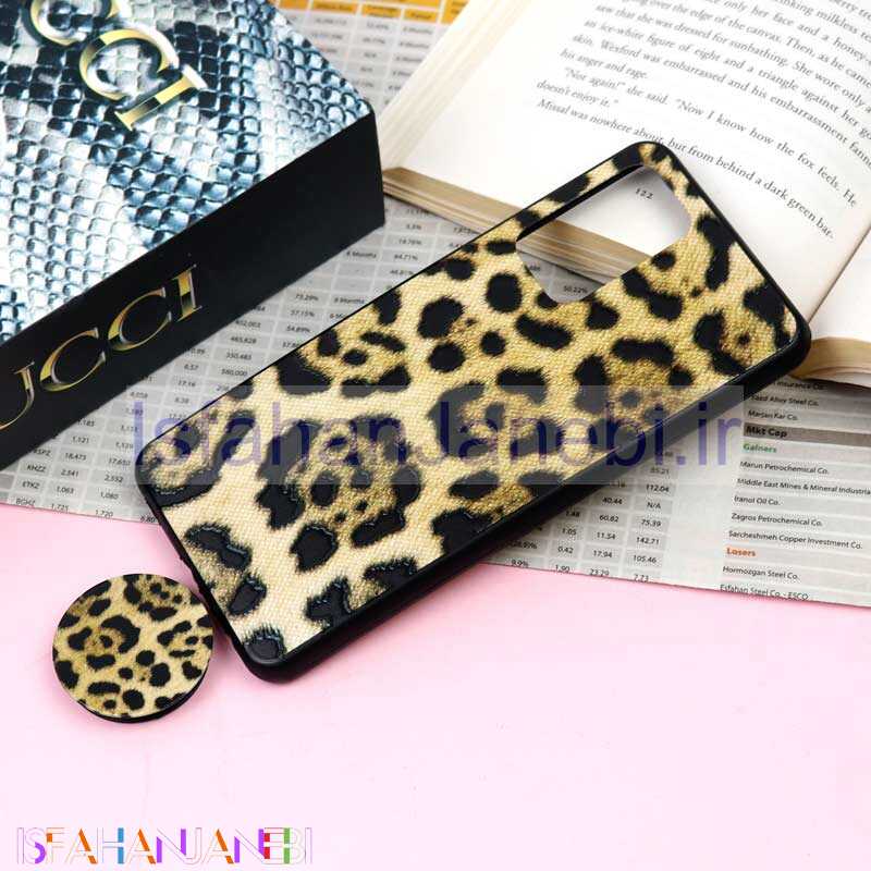 اصفهان جانبی-قاب فانتزی برجسته + پاپ سوکت طرح پلنگی سامسونگ Samsung Galaxy A52 / A52s سری F