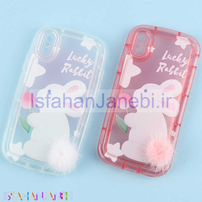 اصفهان جانبی-قاب متال ژله ای Lucky Rabbit محافظ لنزدار iPhone X / XS