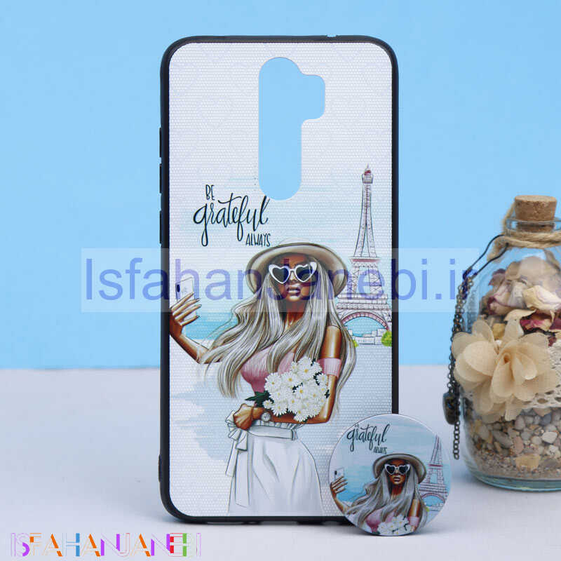 اصفهان جانبی-قاب طرحدار + پاپ سوکت Xiaomi Redmi Note 8 Pro کد4 سری B