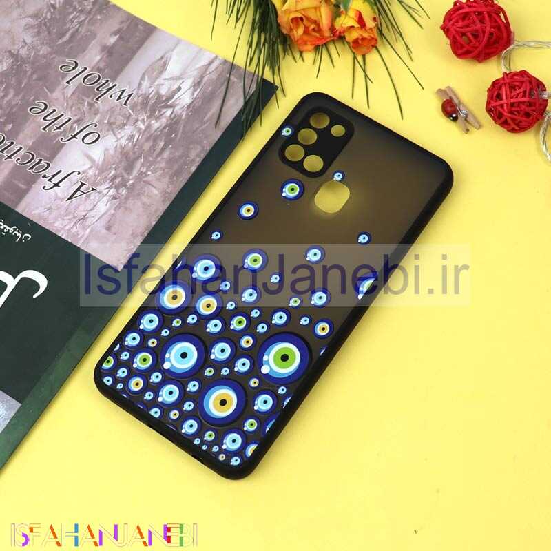 اصفهان جانبی-قاب PC مات محافظ لنزدار طرحدار چشم و نظر Samsung A21s