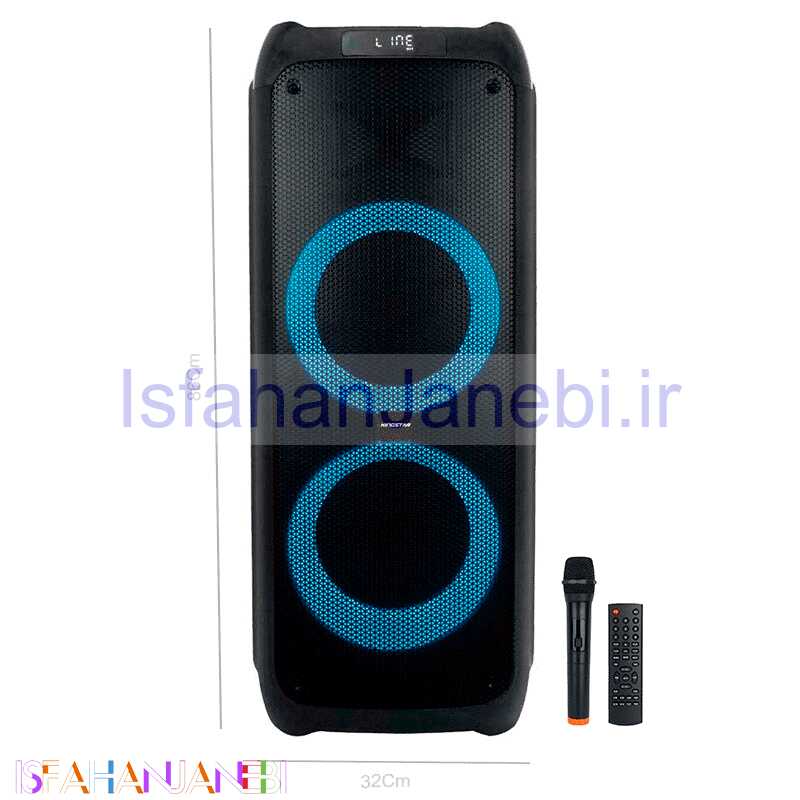 اصفهان جانبی-اسپیکر چمدانی بلوتوثی رم و فلش خور KingStar KBS620 + میکروفون و ریموت کنترل
