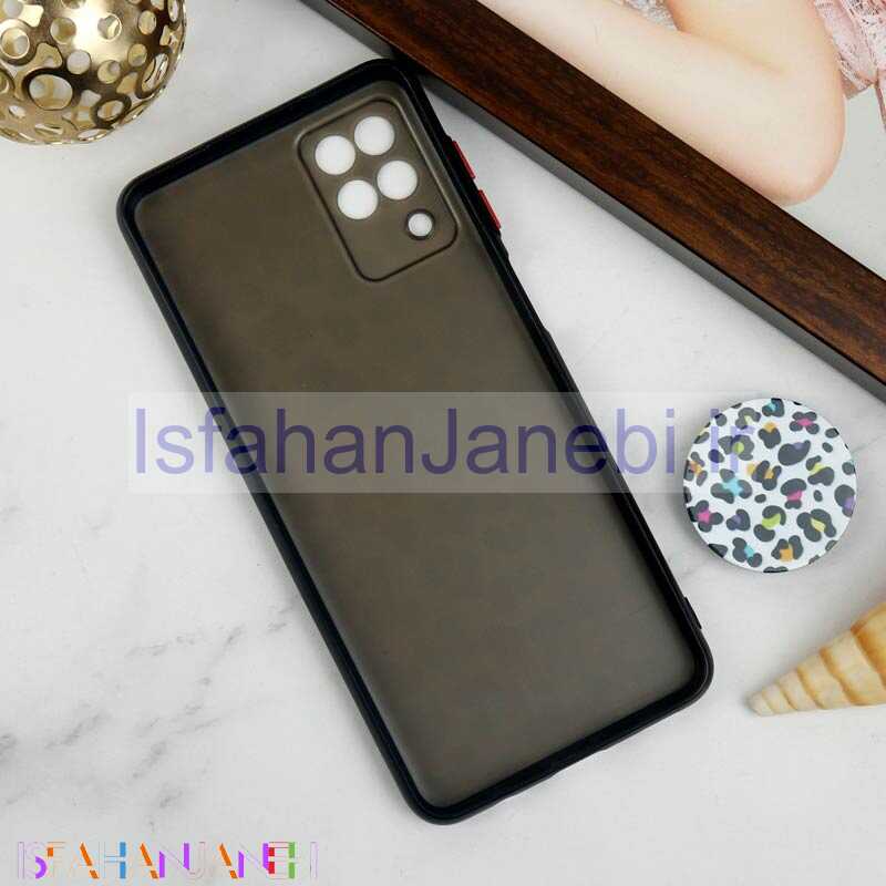 اصفهان جانبی-قاب PC محافظ لنز دار طرح پلنگی + پاپ سوکت Samsung Galaxy A12